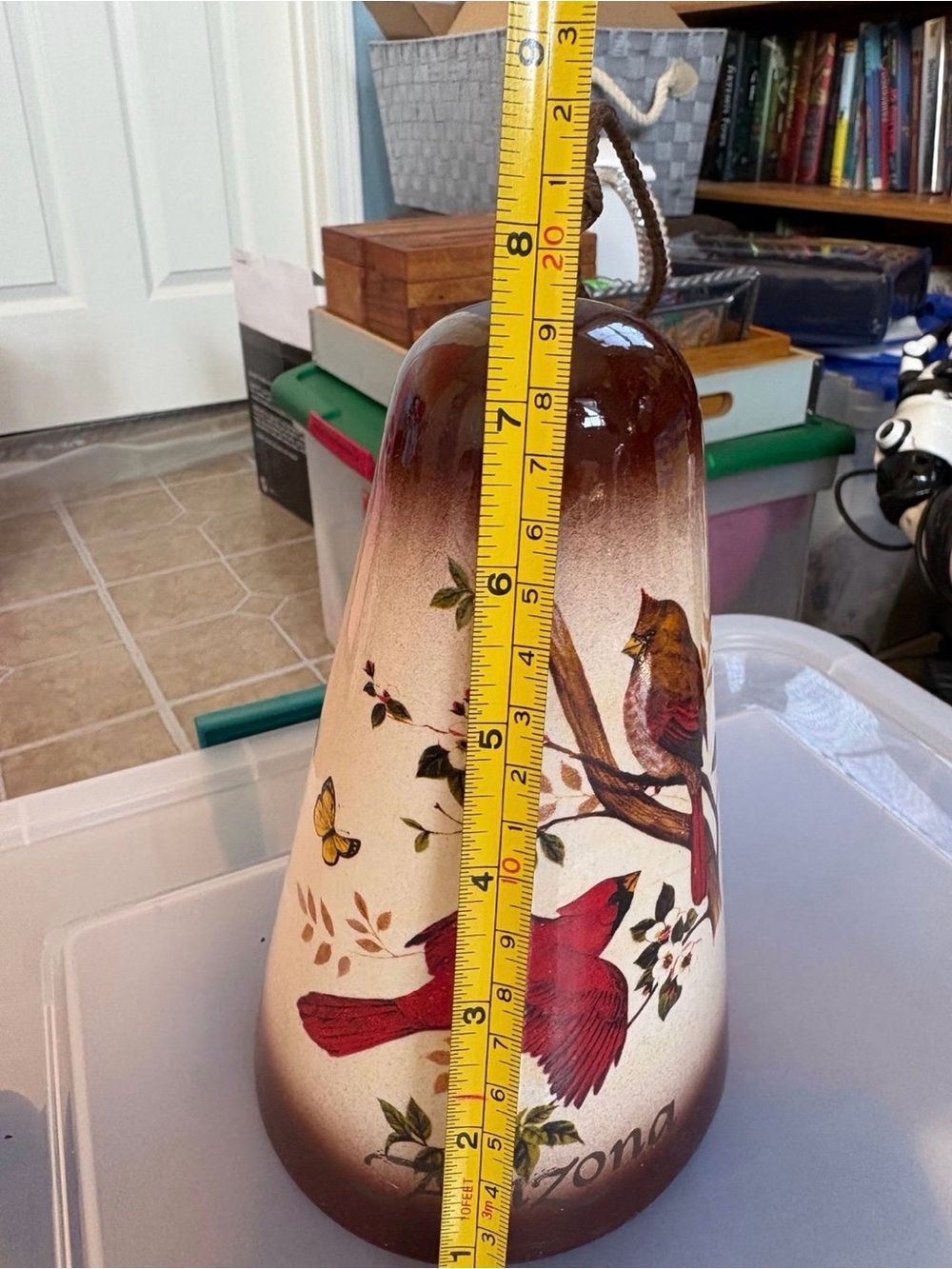Ceramic Cardinal Bell Wind Chime - Picture 5 of 5